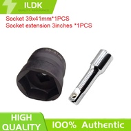 Heavy-duty Torque drive socket 39x41mm and 3 inches extension set 1/2 drive