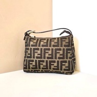 稀有中古包 Fendi Zucca 咖啡色老花迷你包 手提包 二手包 古董包