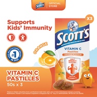 [3 Pack] SCOTT'S Vitamin C Pastilles Supplement for Children, Support Immunity, Healthy Skin and Gum