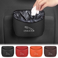 1/2pcs Waterproof Car Trash Can Hanging Car Seat Storage Leather Bag for Jaguar XEL F-TYPE XFL F-PAC