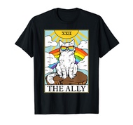 Funny Ally Cat Gay Pride Pride Sunglasses Cat Tarot Card T-Shirt