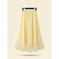 Yellow Chiffon Midi Skirt