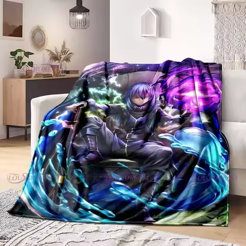 That Time I Got Reincarnated As A Slime Blankets Anime Cartoon Rimuru Tempest Blankets Home Flannel 
