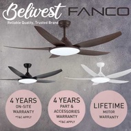 (36W EXTREME BRIGHT LED - LAST MEMORY) FANCO TRIBUTO DC Motor Ceiling Fan - 5 Blades 46 / 56 inch