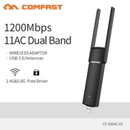COMFAST Driver Free 1200Mbps WiFi Adapter Dual Band 802.11ac2.4g 5.8ghz Antenna Wifi CF-926AC