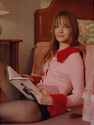 [Pomelo] เสื้อคาร์ดิแกนแต่งขน / Fur Cuffs Cardigan