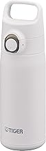 Tiger Thermos MTA-J050WH Water Bottle, 0.1 qt (0.5 L) with Handle, Easy to Open One-Touch Vacuum Ins