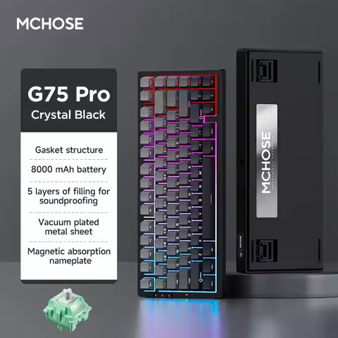 MCHOSE G75Pro 75% Wireless Mechanical Keyboard Gasket Mount Hot Swappable Custom RGB Tri-Mode BT5.0/