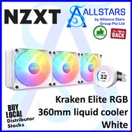 (ALLSTARS : We are Back / DIY PROMO) NZXT Kraken ELITE RGB 360 (LCD, White) / 2.4 inch high res LCD w/NZXT Core RGB Fans (RL-KR36E-W1) (Warranty 6years with TechDynamic)