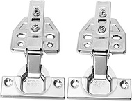 OSALADI 2pcs Detachable hinge Frameless Cabinet Hidden Hinges Invisible Cabinet Hinges Soft Close Damping Hinges buffer glass hinge metal door hinges Jewelry Box Stainless steel small