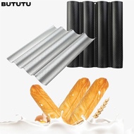 BUTUTU Baguette Mold, Bakeware Waves Baguette Baking Tray,  French Bread Toast Nonstick 2/4 Grooves 