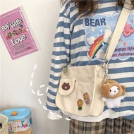 Japanese Harajuku Cute Vintage Girl Messenger Bag Korea ins Retro Large Capacity Student Class Canva