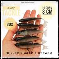 🇲🇾5 pcs with box /lot soft lure 8cm 14gram wobblers artificial bait/fishing lures sea/lead  fish/ ji