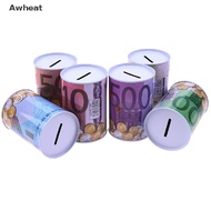 1 Pc Kotak Penyimpanan Uang Koin Euro Dollar Bentuk Silinder Tas