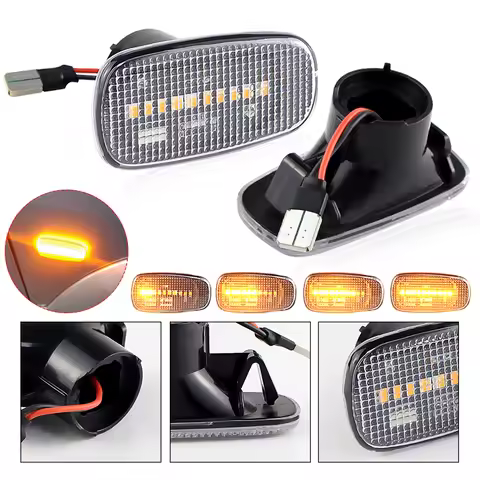 2× for Toyota Allion Kluger Premio Wish MK1 Prius MK2 Soarer MK4 - LED Side Marker Light Car Flowing