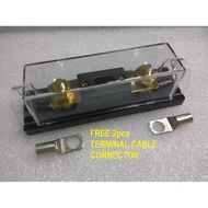 Car amplifier fuse set free 2pcs cable connector , high amp fuse 100A / 200A large fork bolt type ca