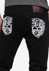Ed Hardy Tiger Embroidered Slim Cut Jeans