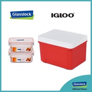 [BUNDLE] 2pcs Glasslock Oven Safe Rimless Rect 1020ml + Igloo Laguna 9 Qt Cooler (Red Star)