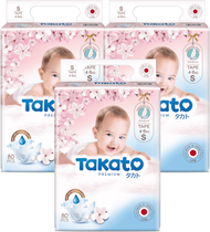 Combo 3 Tã dán Nhật Bản Takato siêu mềm mại (S, 80 miếng)