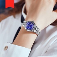 全城熱賣 - 奧尼達鎢鋼小眾氣質手錶女(白殼藍面）