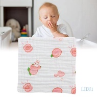 LIDU1 6-Layer Cotton Teething Bib Square Hand Towel for Teething Time Feeding Hour