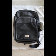 Calvin Klein Jeans Men Black Backpack Slim Square Backpack in Faux Leather Original Tas Punggung Pri