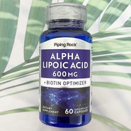 กรดอัลฟาไลโปอิก + ไบโอติน Alpha Lipoic Acid plus Biotin Optimizer 300 or 600mg (PipingRock®) ALA + ไ