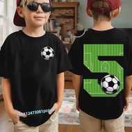 Football Number Bow Print Funny Boys Clothes 1 2 3 4 5 6 7 8 9 Years Birthday Soccer Cartoon Kids T 