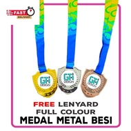Metal medal  Hanging Medal Berat Besi with FREE ribbon + Printing Ready Stock]
