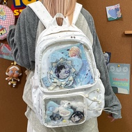 Ita Backpack Ita  Korean Style Ita Bag Anime Badges Display Transparent Backpack Student School Bag 