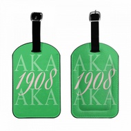 Zoczos Aka 1908 Luggage Tags Pink Green Simple Creative Lettering As Known As Abbreviation Privacy C