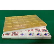 High Quality Glittering Gold Colour Mahjong Rummy Set (Size: 37mm )