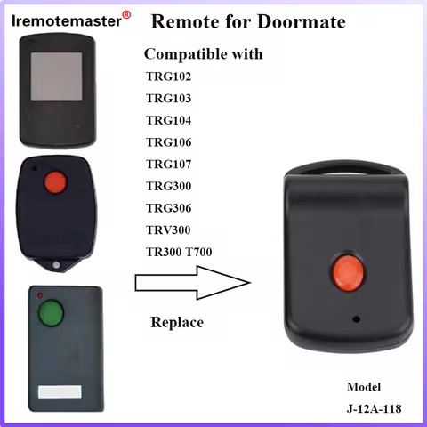 2026 New Garage Door Remote for Doormate T700 TRG107 TRG306 TR300 TRV300 TRG103 303MHz Compatible Re