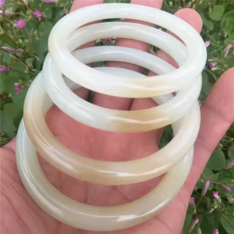 Hetian Jade Hetian White Jade Russian White Jade Brown Jade Bracelet Garden Bar Hetian Jade Bangle B