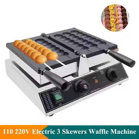 7 Holes Takoyaki Waffle Maker 3 Sticks Cheese Waffle Machine Snack Electric Waffle Machine Candied H