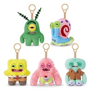 Fuggler x Spongebob Squarepants Co-Branded Ugly Cute Teeth Monster Fluffy Charm Key Ring Pie Daxing 