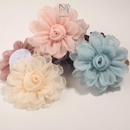 NARCIS 5pcs Artificial Roses Flower, 10.5CM  Silk Roses Flower Head, Korean DIY Handmade Organza Bur
