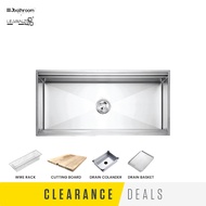 [CLEARANCE] Levanzo SG Series 8648SG single bowl stainless steel nano workstation sink 860mm