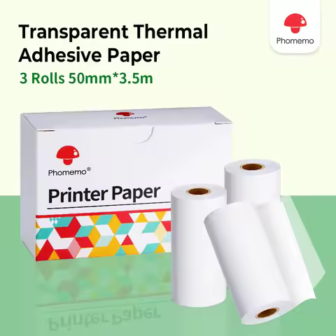 Phomemo Adhesive Thermal Sticker Paper,White/Transparent/Semi-Transparent Thermal Printer,for M02/M0