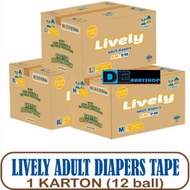 Lively Adult Diaper Percarton/size L7/M8/XL6/Contents 12bag