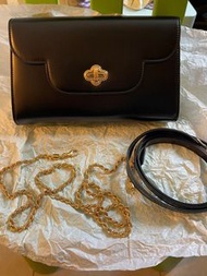 Bally單肩帶手袋，金練/皮帶，可替換