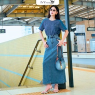 A-Line Denim Skirt - Chân váy Jeans Chân váy công sở dạo phố nữ IVY moda MS 32M9084