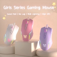 Onikuma Cw905 Gaming Mouse for E-Sports Wired RGB Girl Cute Notebook Desktop Home Office