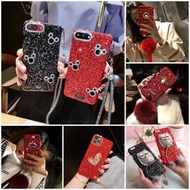 custom glitter case iphone xs max 6 plus - u (merah polos)