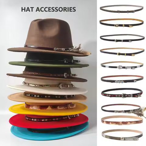 Gold Belt Buckle Hat Strap Accessories Men's Cowboy Hat Belt Decoration Straw Hat Fedora Accessories