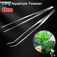 LEETERUN 1Pcs Water Grass Clip, Long Tong Stainless Steel Aquarium Tweezer,  48cm Fish Tank Cleaning