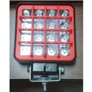 SQUARE 16LED 12VOLT - 24VOLT WHITE SPOT LIGHT WITH MESH