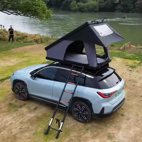 4 People Car Top Roof Tent Triangle Roof Top Tent with Solar