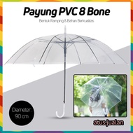 Transparent Umbrella PVC 8 Bone Fancytime banana umbrella Japanese samurai umbrella- P075 - Transpar