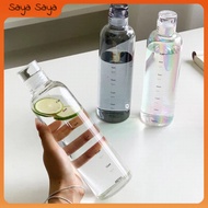 500/750ml Ins Water Bottle Tumbler Scale Cup Daily Plastic Water Jug Leak-proof Tumbler Tahan Sejuk 